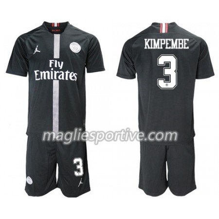 Completo Calcio Paris Saint Germain Kimpembe 3 Jordan Giallo Bambino Divisa Terza 2018/2019